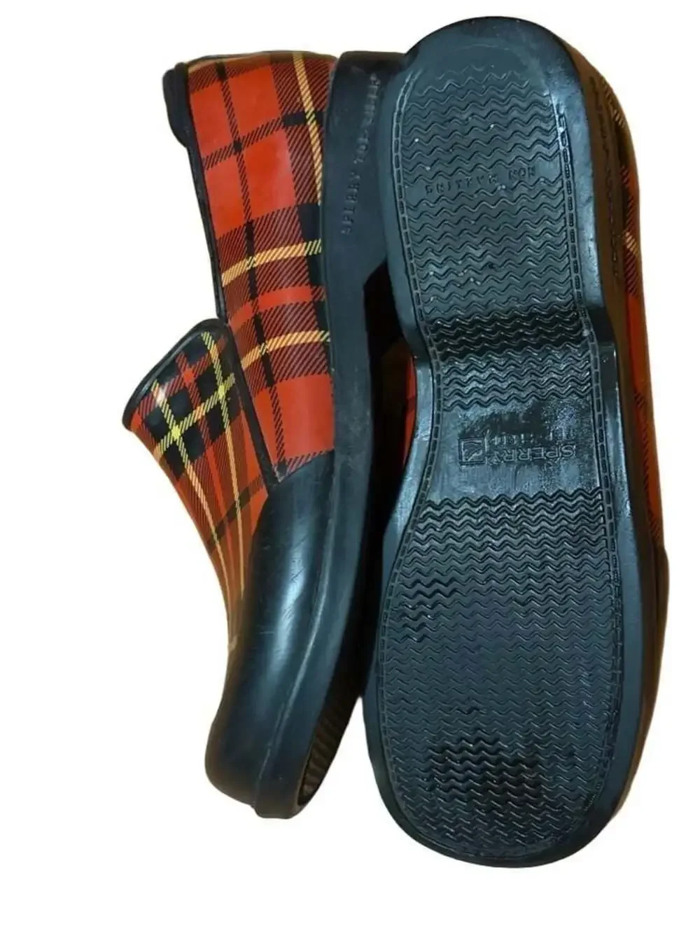 Sperry Top-Sider Pelican Waterproof Rubber Plaid Slip-On Rain Shoes